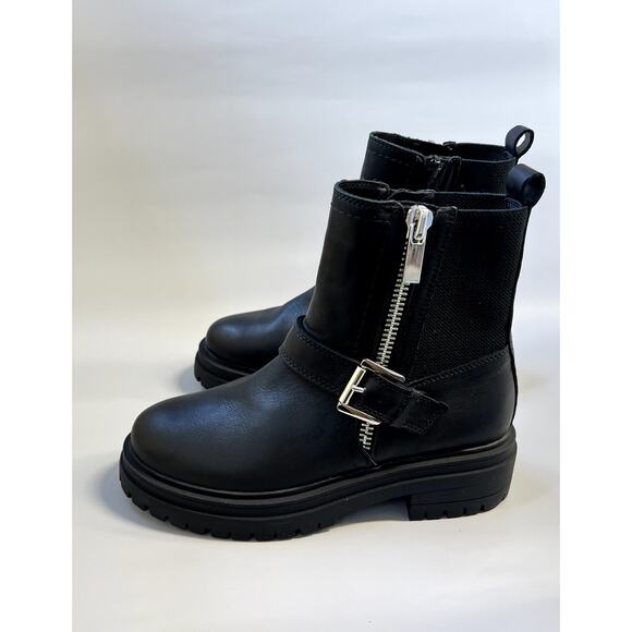 Blondo Garnet Lug Moto Waterproof Boot Leather Black Women's Size 5.5M - Picture 2 of 6